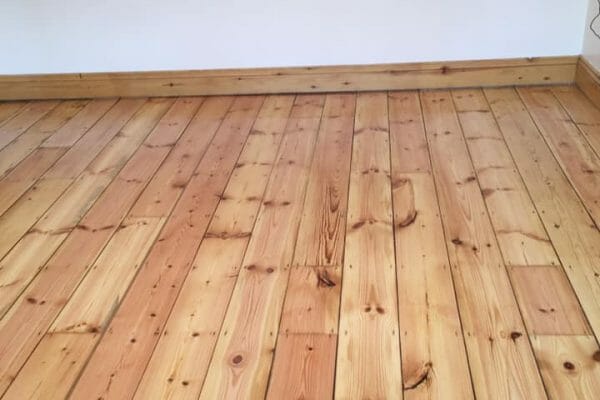 pine floorboards after restoration