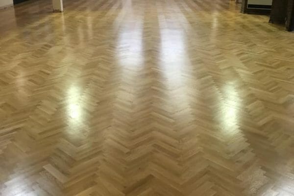 herringbone floor finished restoration